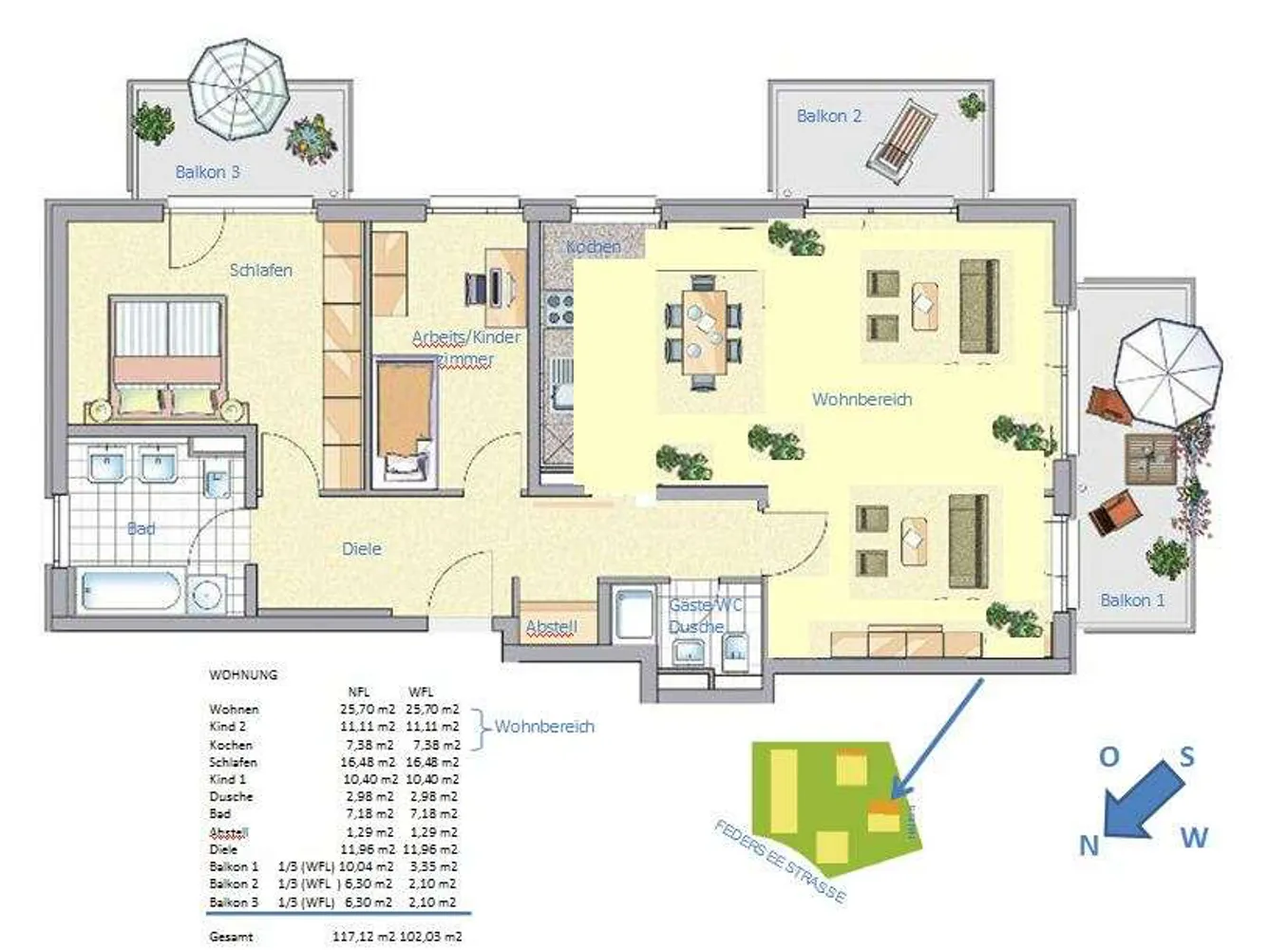 3 Zimmer Wohnung mit 102 m² in München – Bild 2