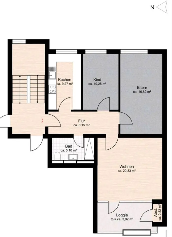3 Zimmer Wohnung mit 77 m² in Hannover – Bild 7