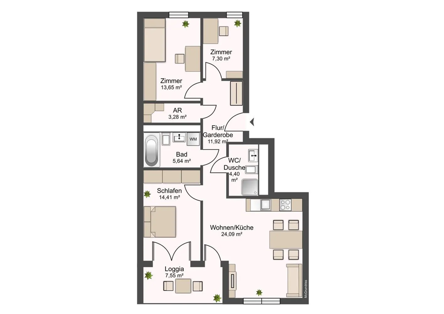 3 Zimmer Wohnung mit 88 m² in Dresden – Bild 2