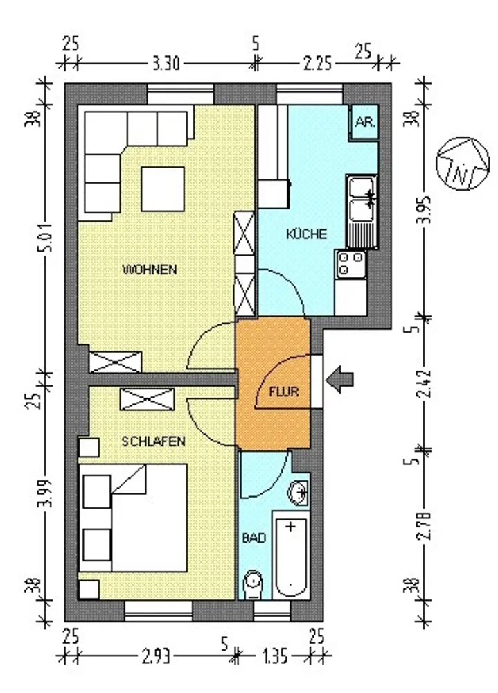 2 room apartment with 44 m² in Berlin – Photo 1