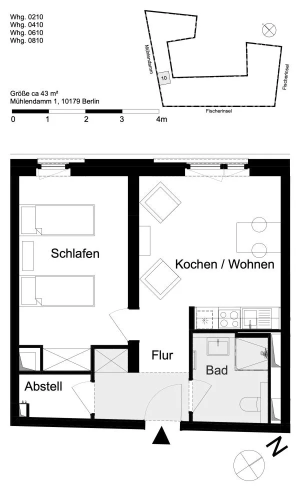 2 room apartment with 43 m² in Berlin – Photo 2