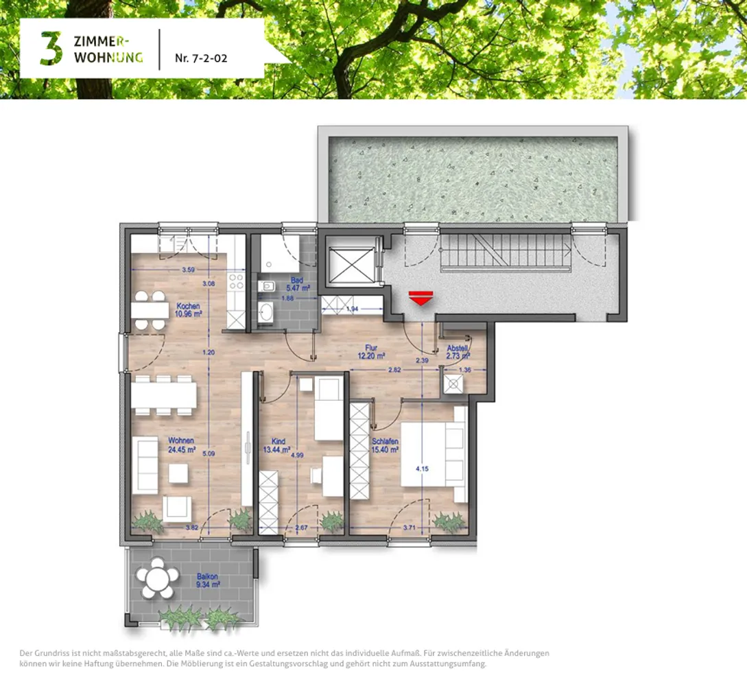 3 Zimmer Wohnung mit 89 m² in Düsseldorf – Bild 2