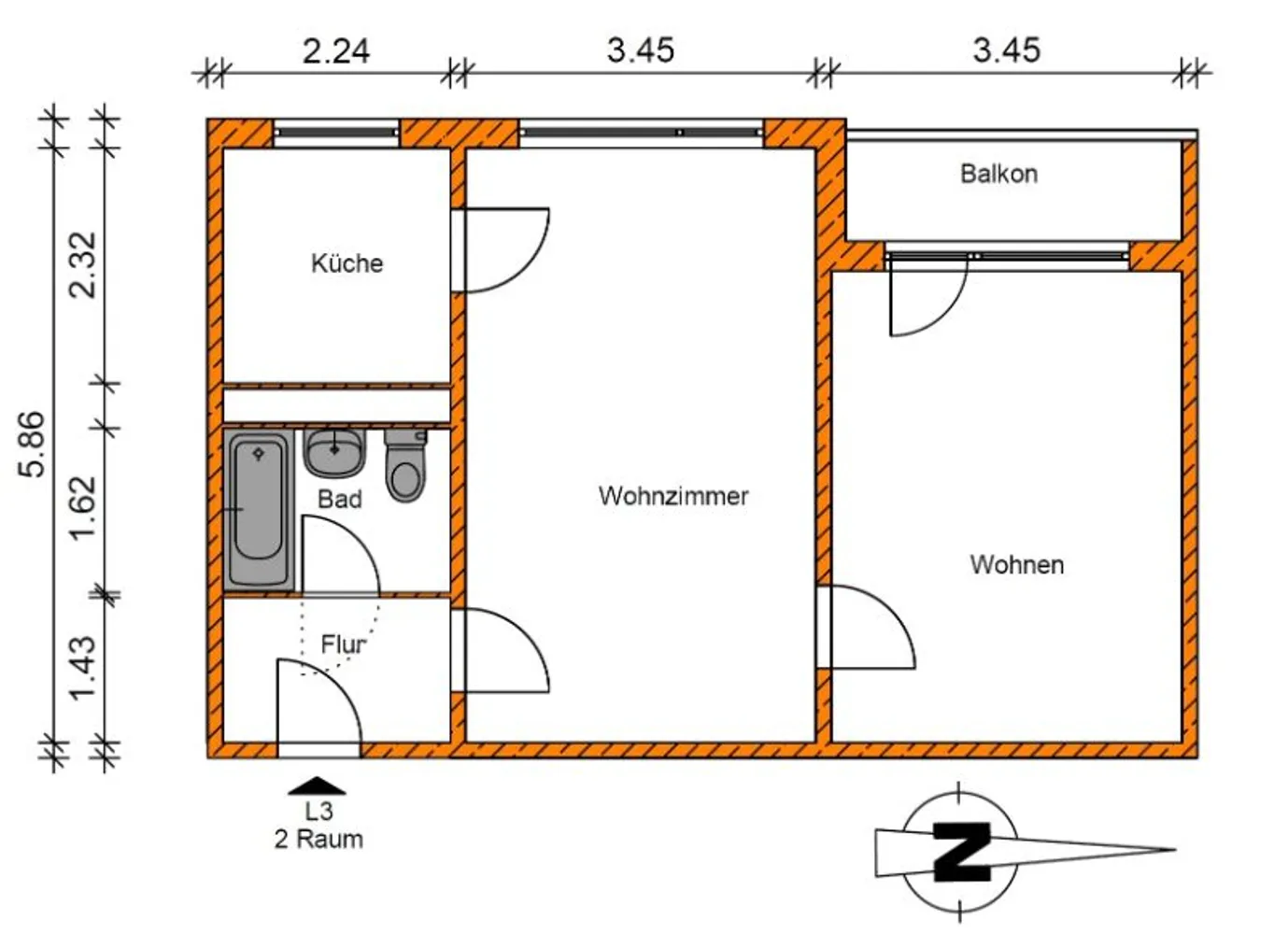 2 room apartment with 49 m² in Magdeburg – Photo 9