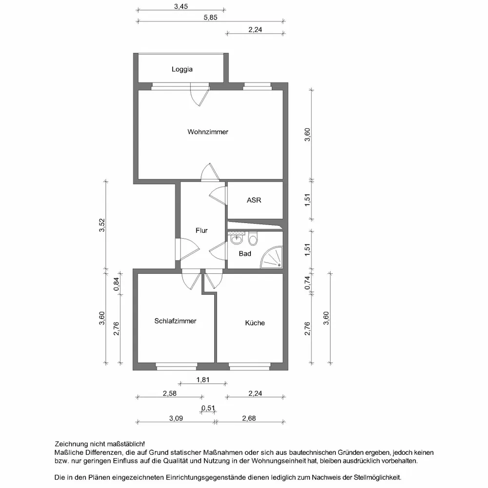 2 Zimmer Wohnung mit 58 m² in Zwickau – Bild 3