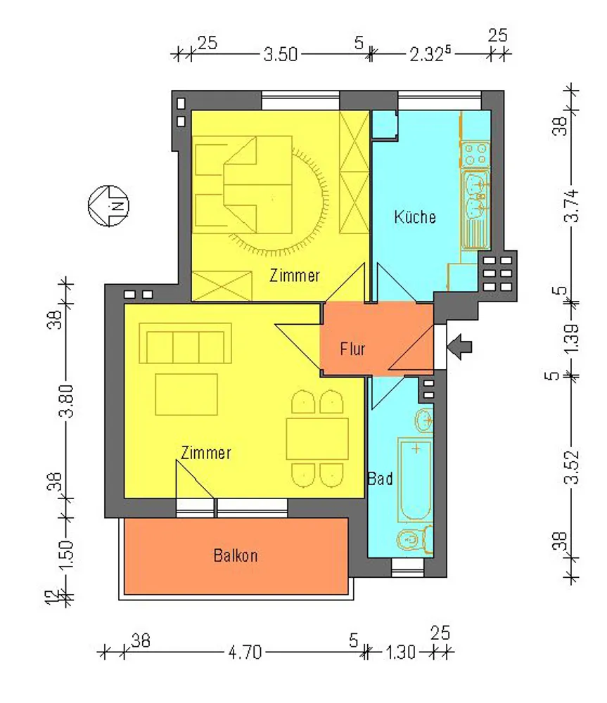 2 Zimmer Wohnung mit 48 m² in Berlin – Bild 2