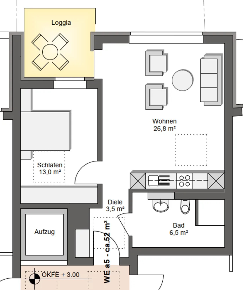2 Zimmer Wohnung mit 53 m² in Lünen – Bild 1
