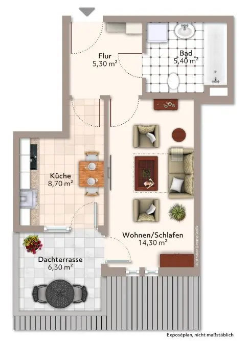 2 room apartment with 40 m² in Magdeburg – Photo 8