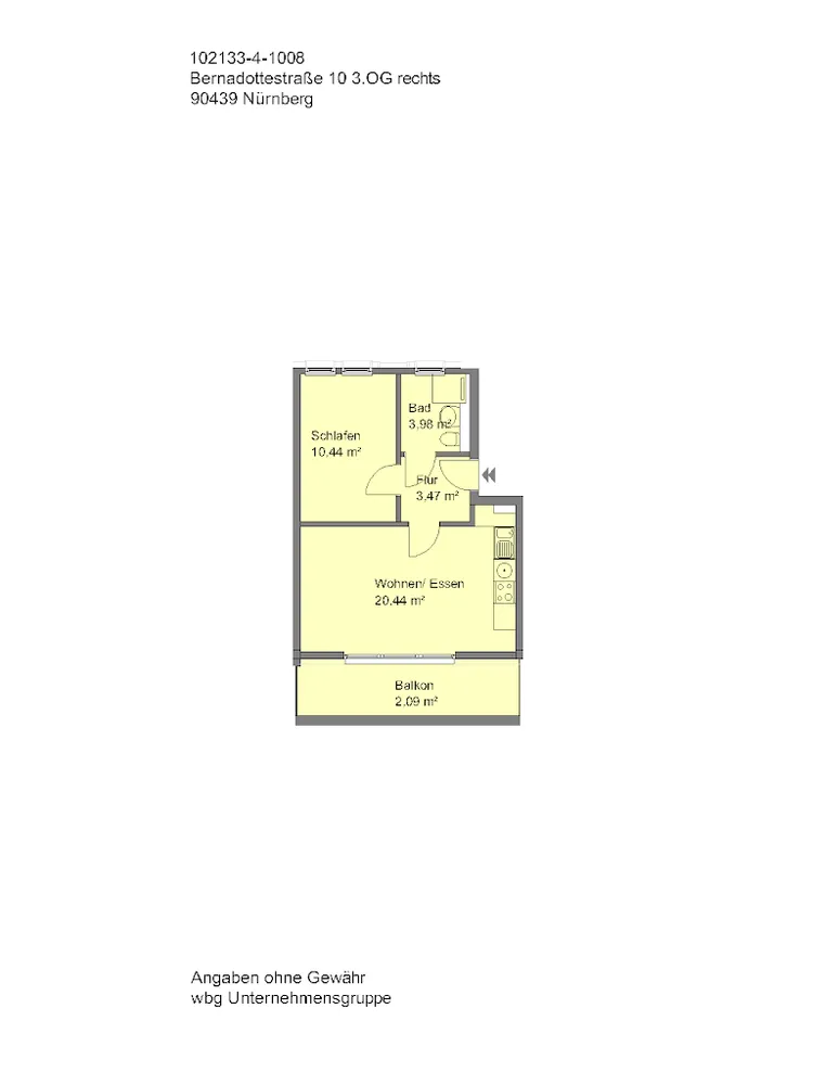 2 Zimmer Wohnung mit 40 m² in Nürnberg – Bild 1