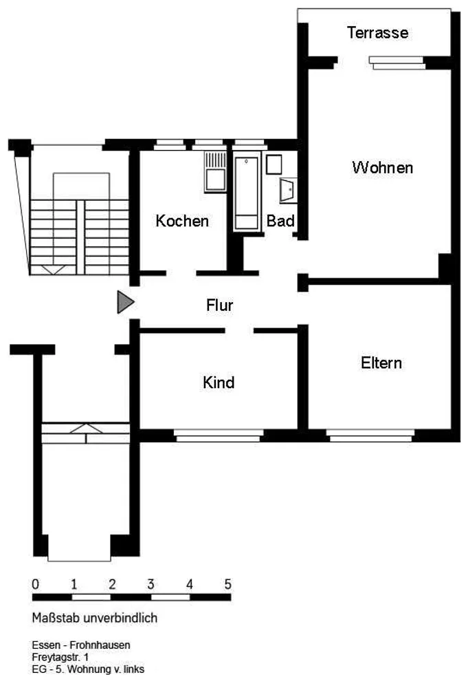 3 Zimmer Wohnung mit 59 m² in Essen – Bild 1