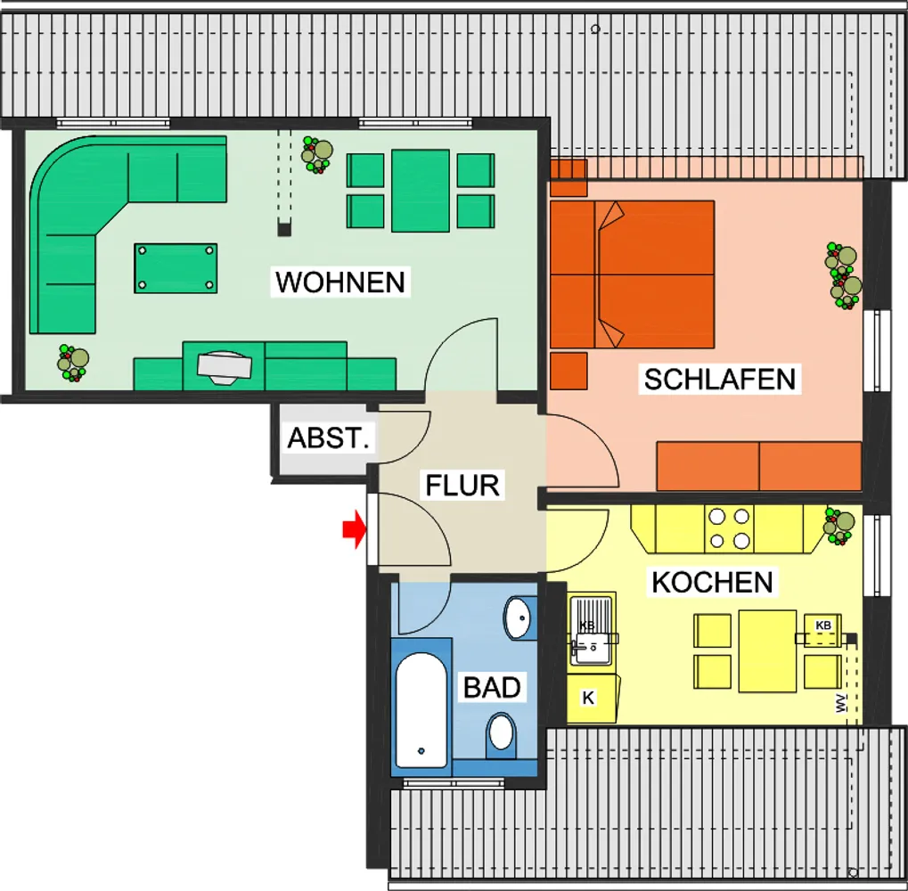 2 Zimmer Wohnung mit 50 m² in Chemnitz – Bild 2
