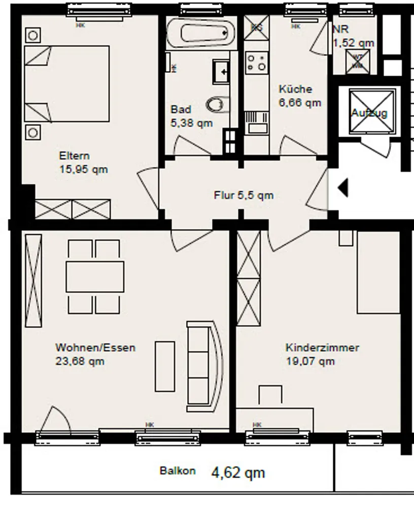 3 Zimmer Wohnung mit 82 m² in Nürnberg – Bild 9