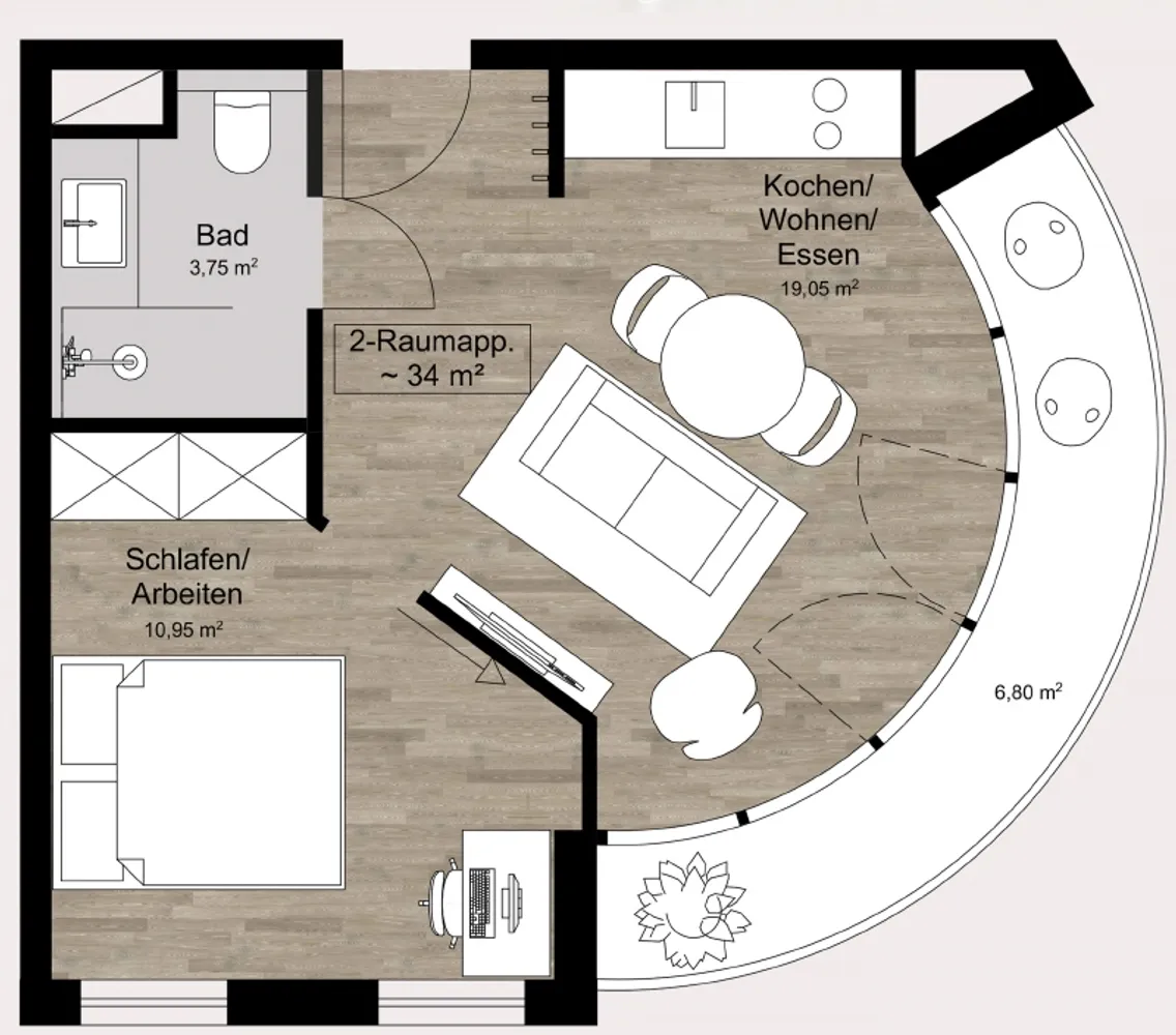 2 Zimmer Wohnung mit 35 m² in Dresden – Bild 4