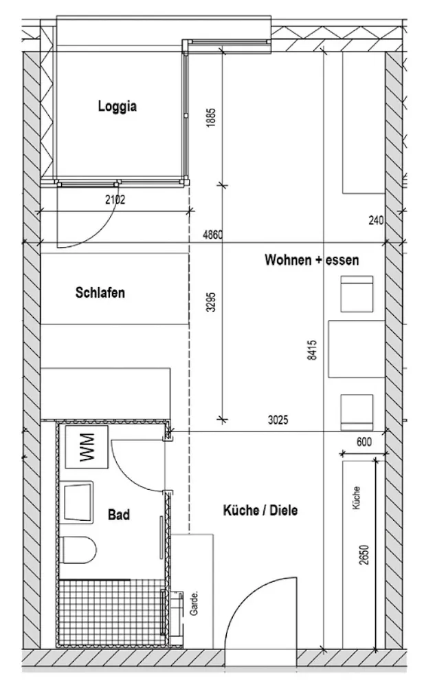 1 Zimmer Wohnung mit 37 m² in Würzburg – Bild 1