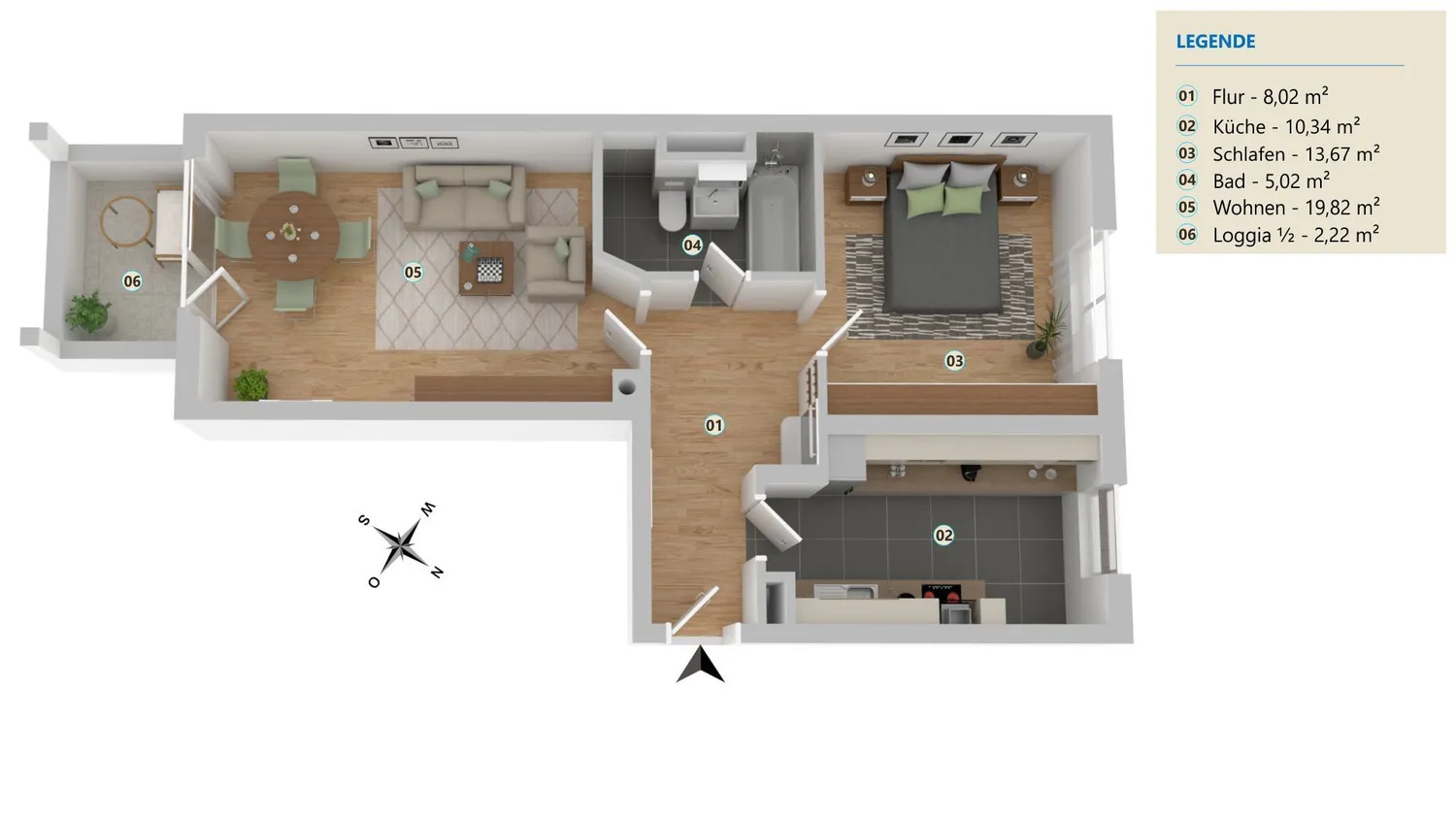 2 Zimmer Wohnung mit 57 m² in München – Bild 9