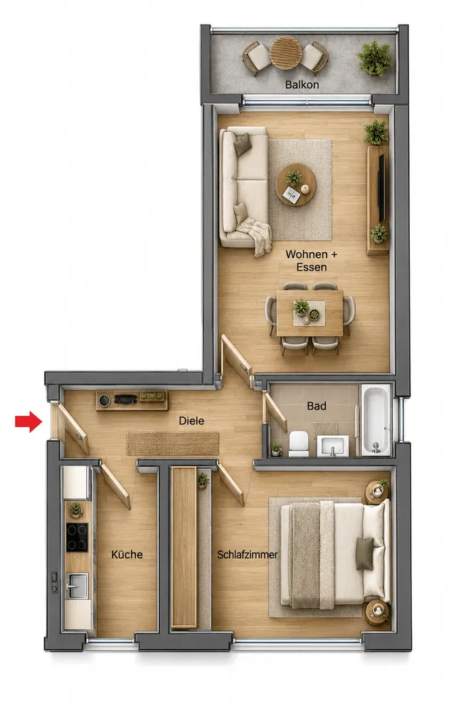 2 room apartment with 59 m² in Hamburg – Photo 8