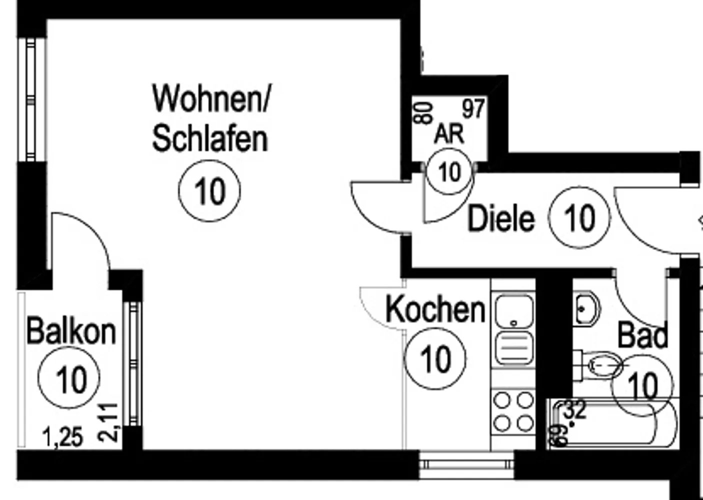 1 Zimmer Wohnung mit 36 m² in Neuss – Bild 4