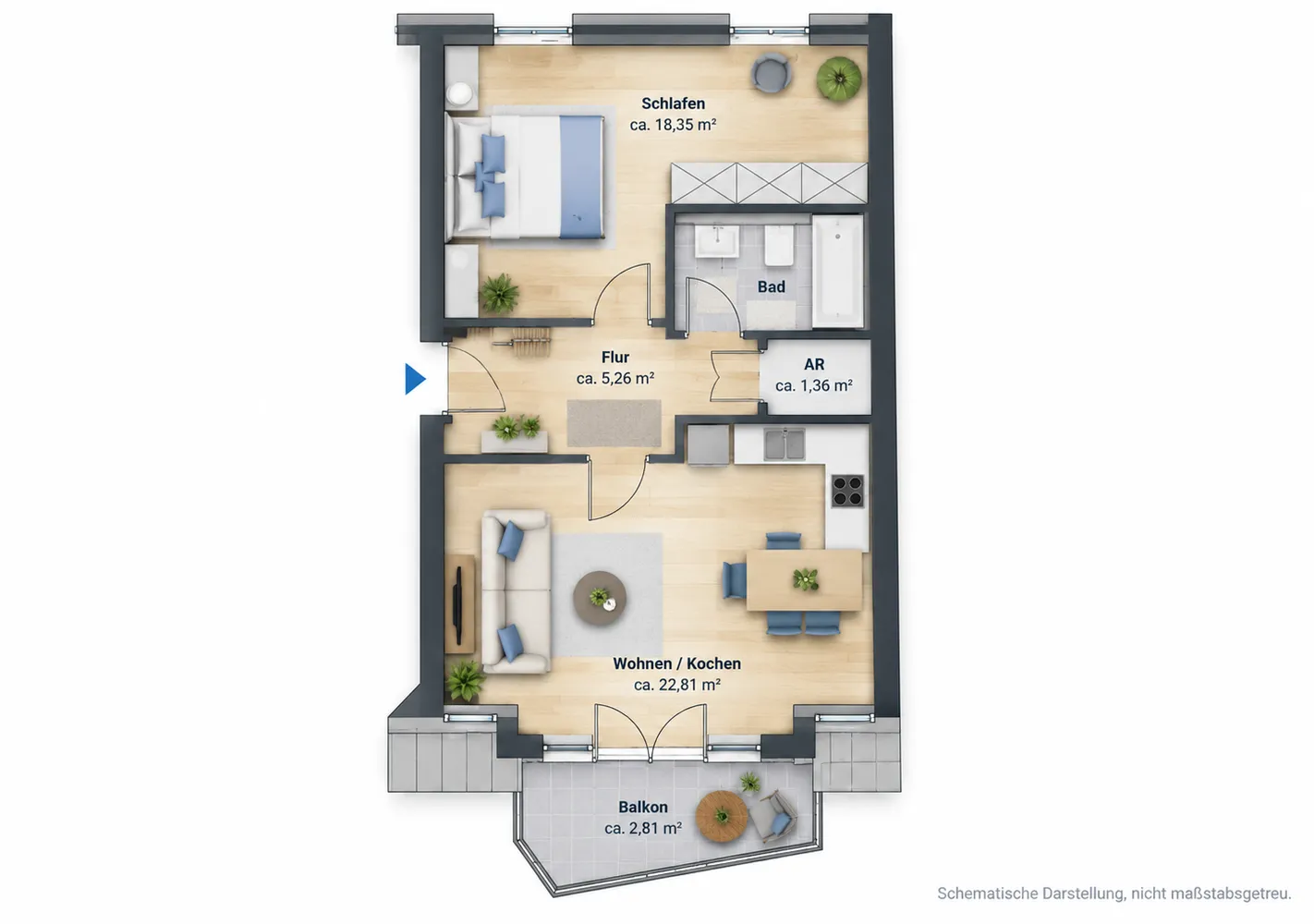 2 Zimmer Wohnung mit 55 m² in Halle (Saale) – Bild 7