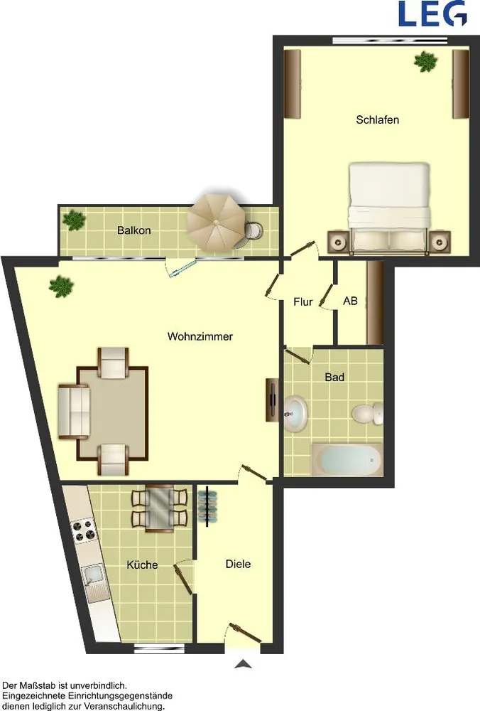 3 Zimmer Wohnung mit 52 m² in Hamm – Bild 2