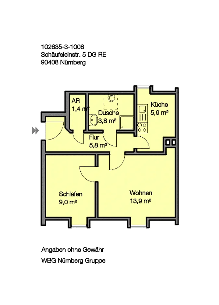2 Zimmer Wohnung mit 39 m² in Nürnberg – Bild 8