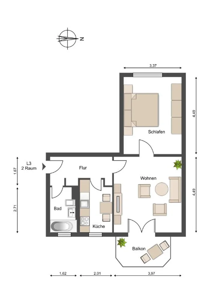2 Zimmer Wohnung mit 50 m² in Magdeburg – Bild 8