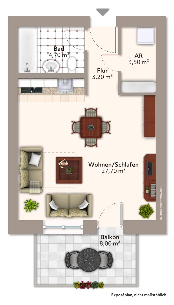 1 room apartment with 47 m² in Magdeburg – Photo 4