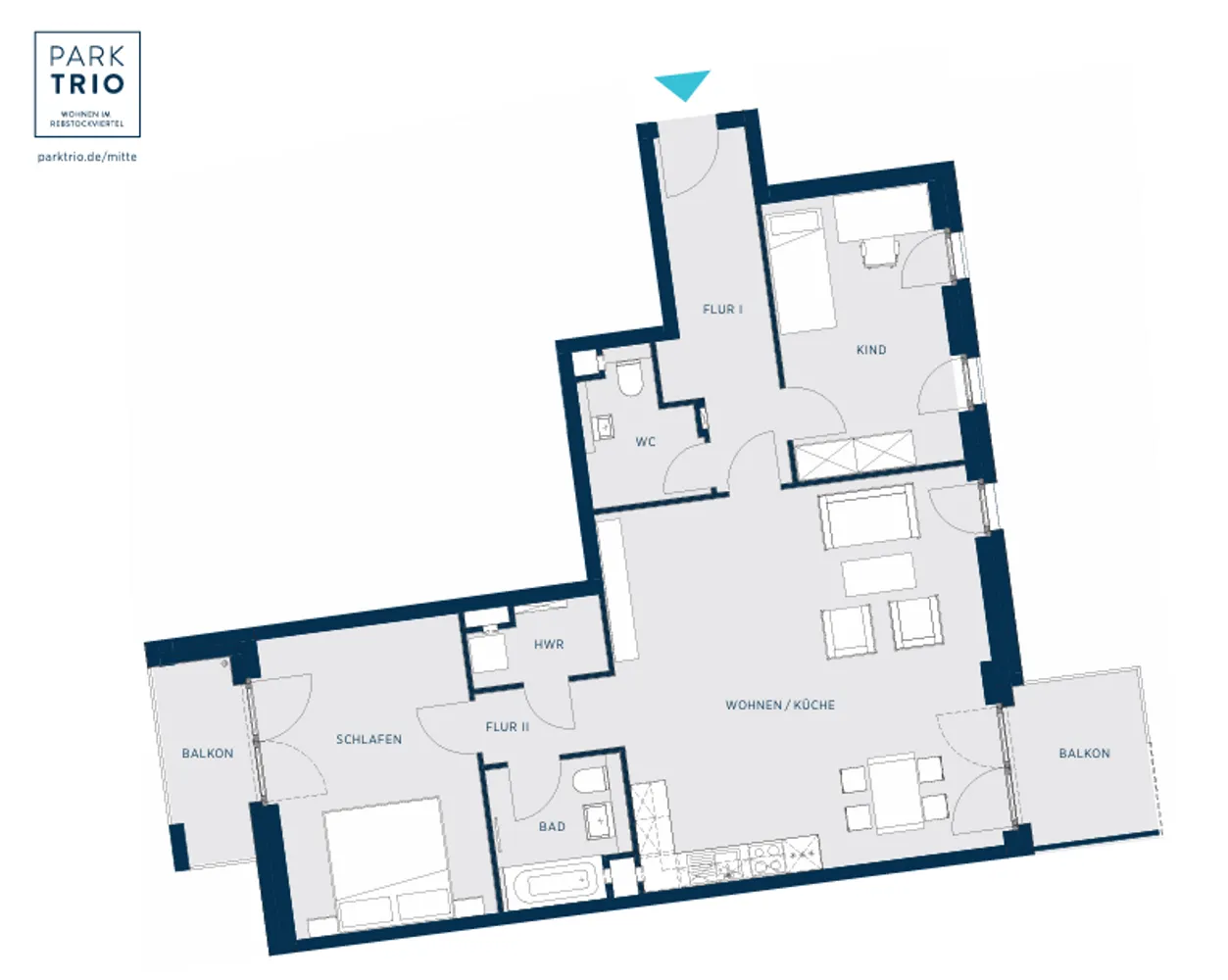 3 Zimmer Wohnung mit 103 m² in Frankfurt am Main – Bild 2