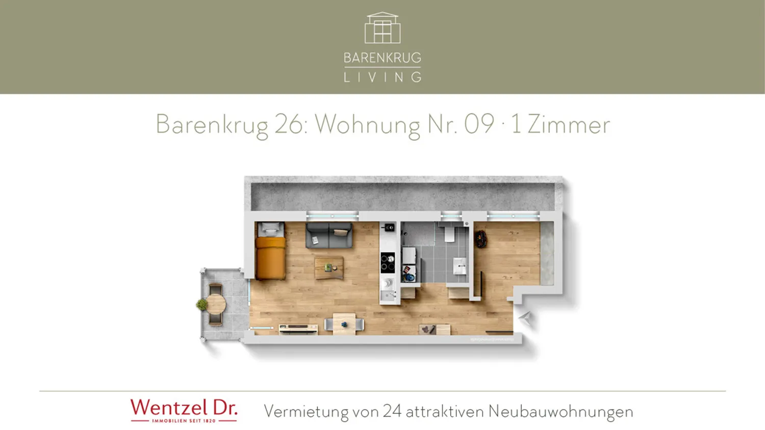 1 Zimmer Wohnung mit 41 m² in Hamburg – Bild 1