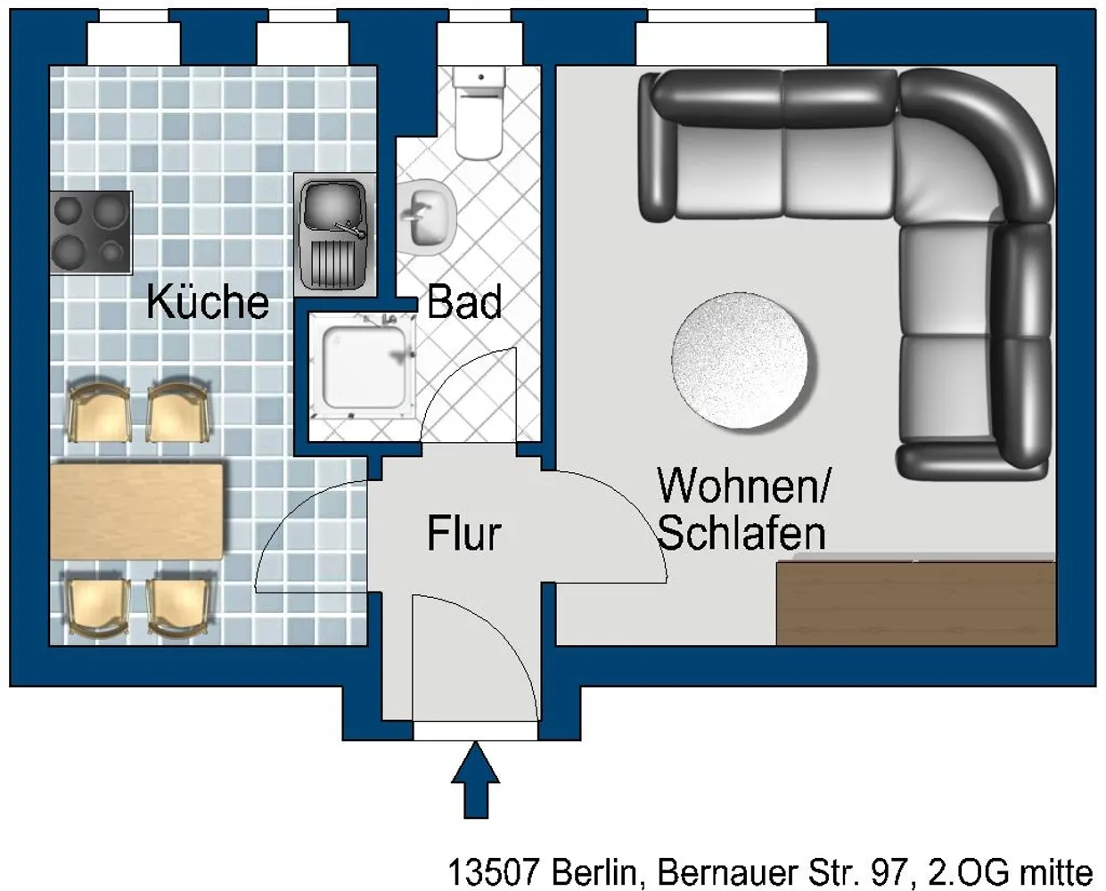 1 Zimmer Wohnung mit 29 m² in Berlin – Bild 2