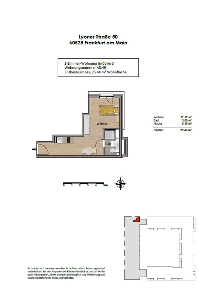 1 Zimmer Wohnung mit 25 m² in Frankfurt am Main – Bild 7