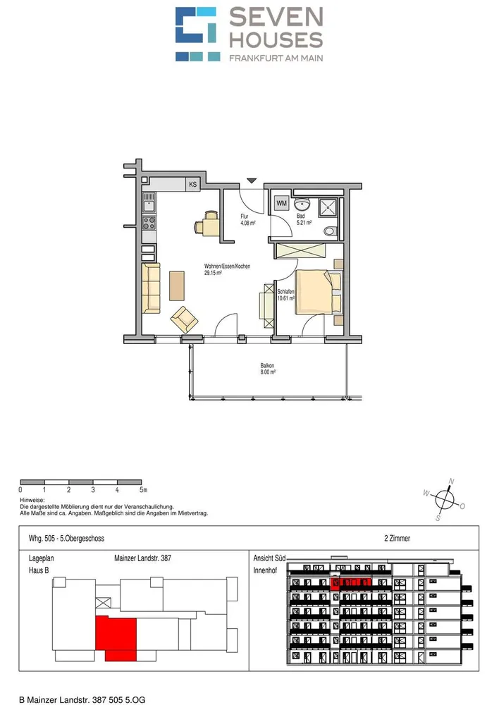 2 room apartment with 56 m² in Frankfurt am Main – Photo 2
