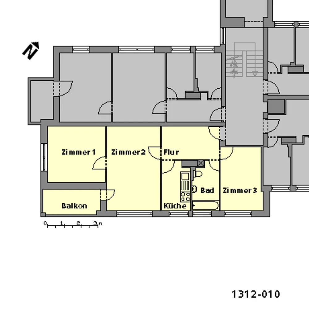 3 Zimmer Wohnung mit 54 m² in Stuttgart – Bild 1
