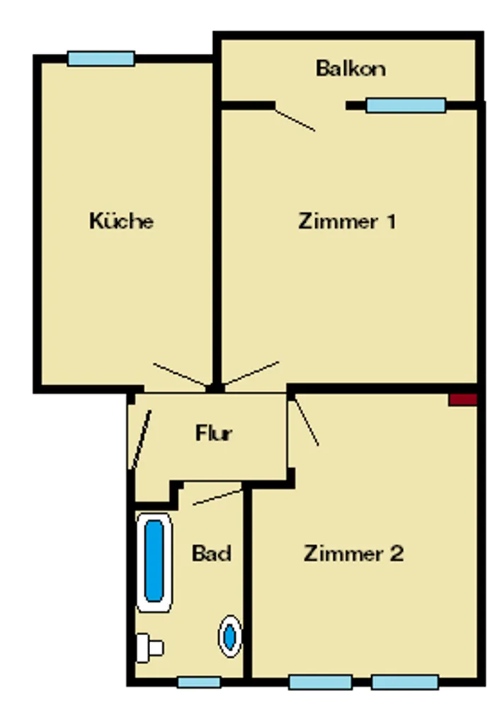 2 room apartment with 55 m² in Bitterfeld-Wolfen – Photo 4