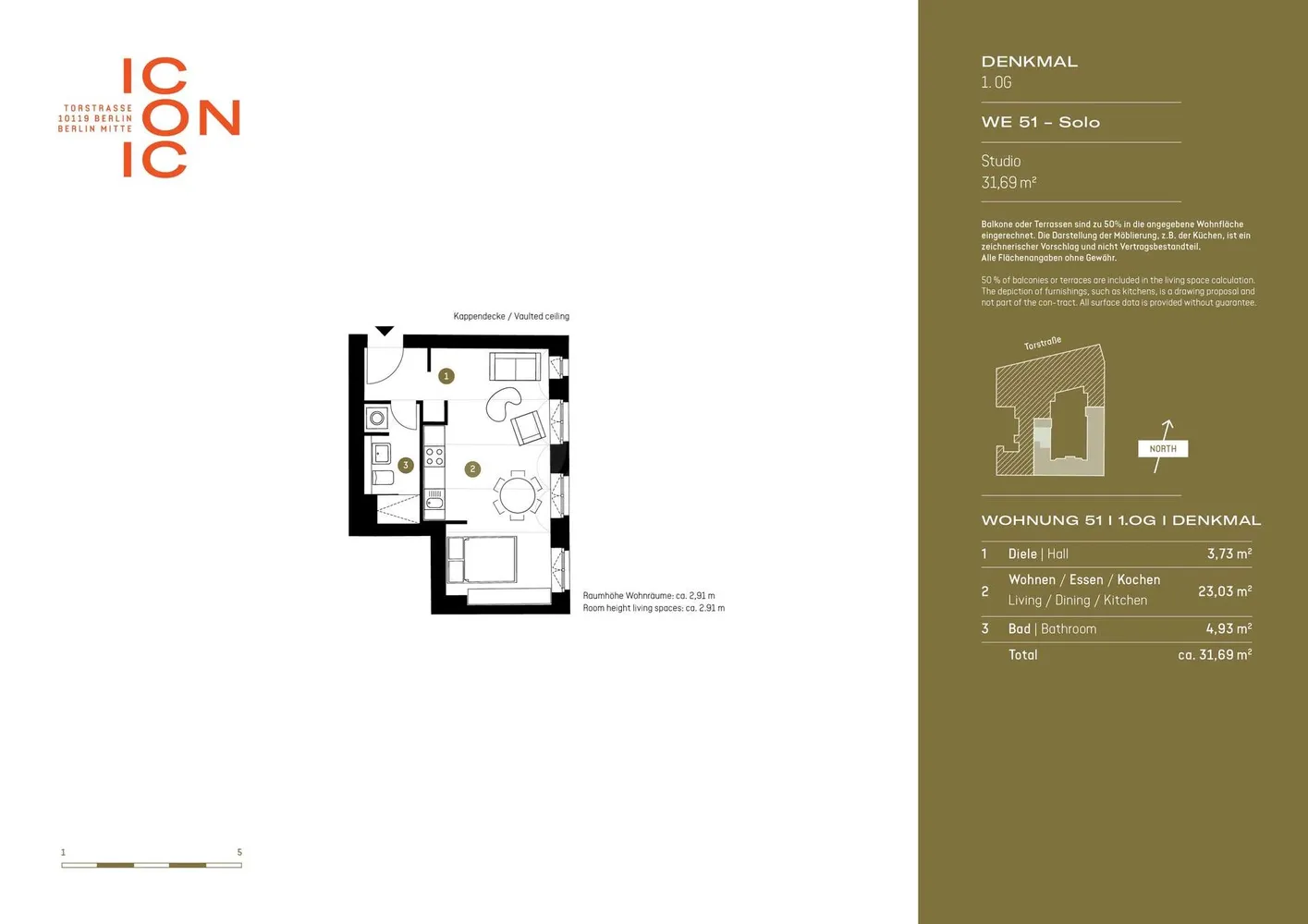 1 room apartment with 32 m² in Berlin – Photo 5