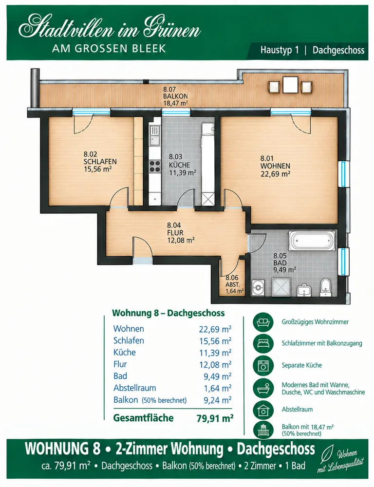 2 Zimmer Wohnung mit 80 m² in Wernigerode – Bild 11