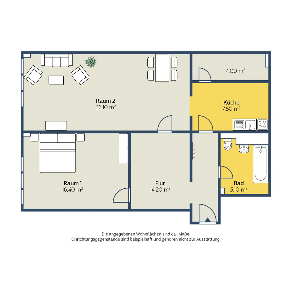 2 Zimmer Wohnung mit 73 m² in Leipzig – Bild 2