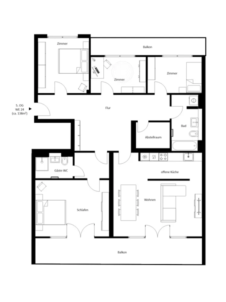 5 Zimmer Wohnung mit 138 m² in Leipzig – Bild 2