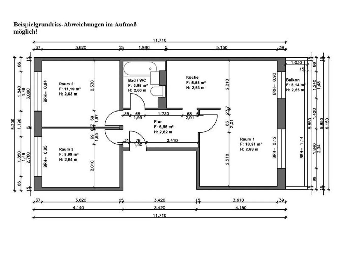 3 Zimmer Wohnung mit 59 m² in Halle (Saale) – Bild 5