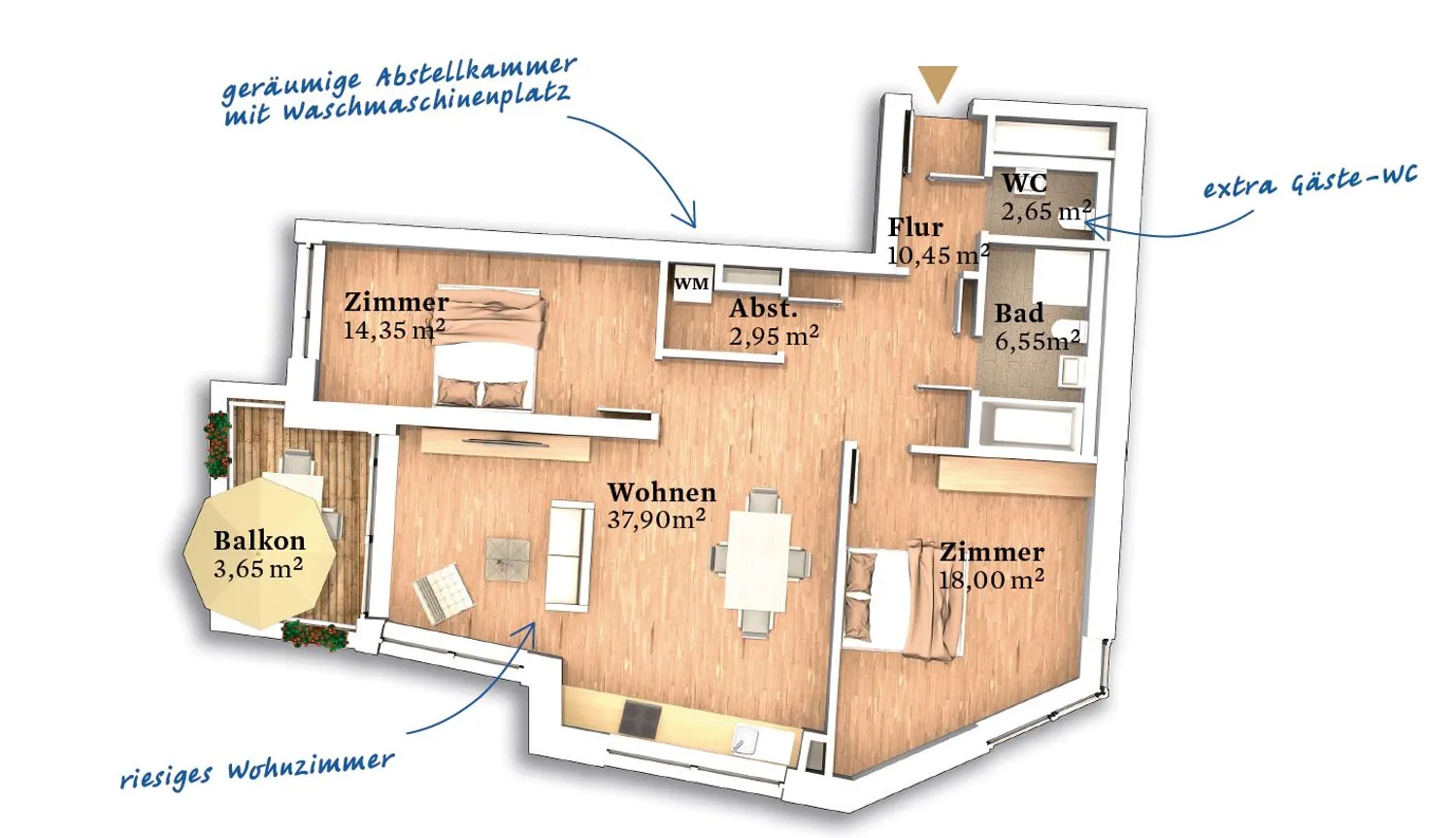 3 Zimmer Wohnung mit 94 m² in Bremen – Bild 2