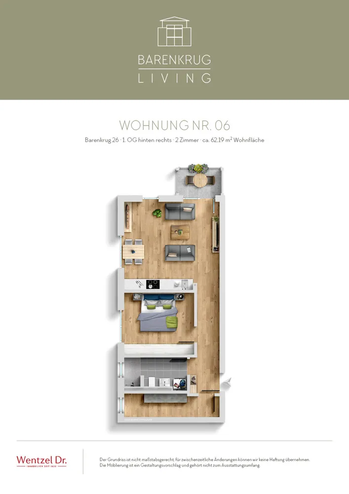 2 Zimmer Wohnung mit 62 m² in Hamburg – Bild 3