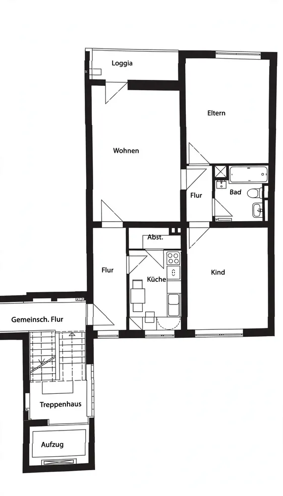 3 Zimmer Wohnung mit 76 m² in Bocholt – Bild 2