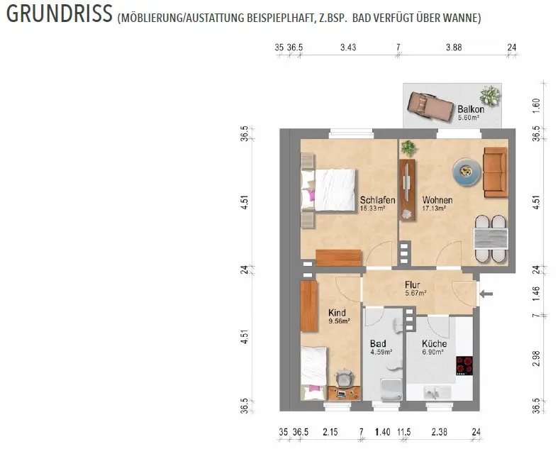 3 Zimmer Wohnung mit 62 m² in Delitzsch – Bild 10
