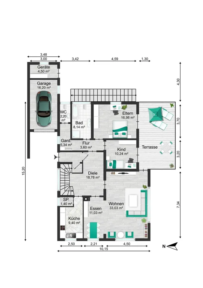 4 Zimmer Wohnung mit 120 m² in München – Bild 2