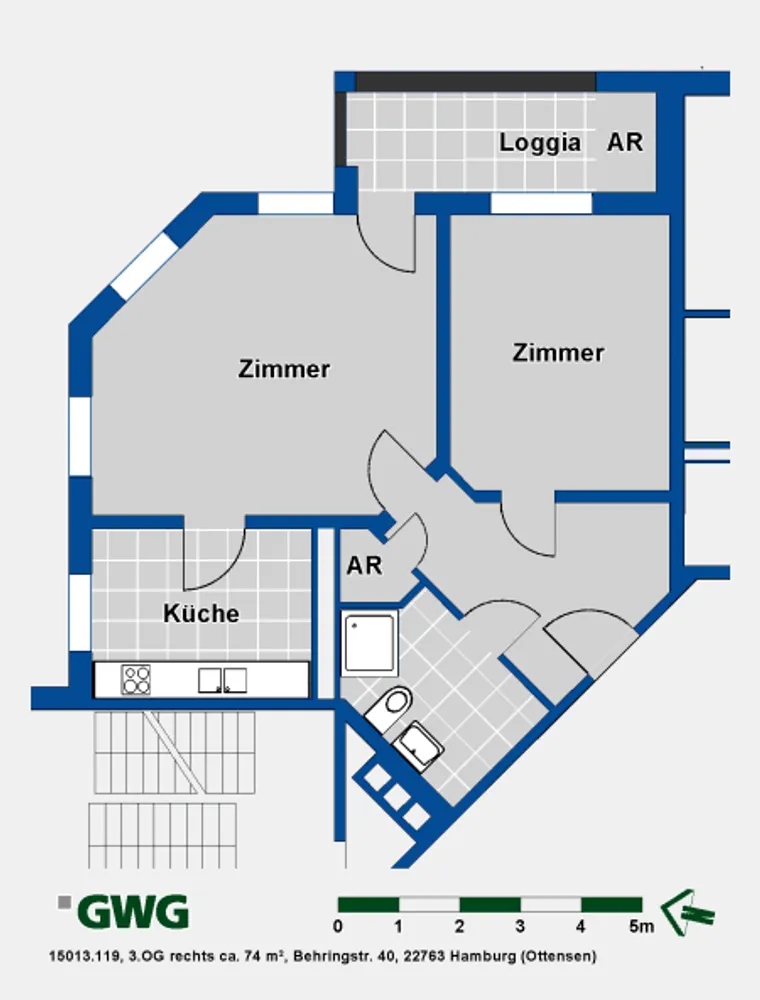 2 Zimmer Wohnung mit 74 m² in Hamburg – Bild 7
