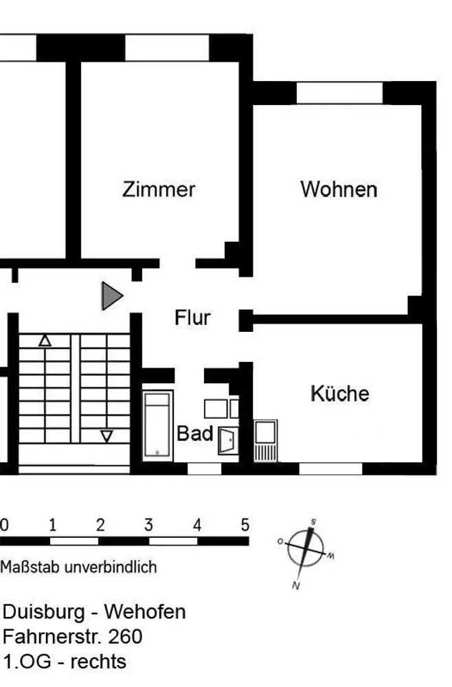 3 Zimmer Wohnung mit 47 m² in Duisburg – Bild 2
