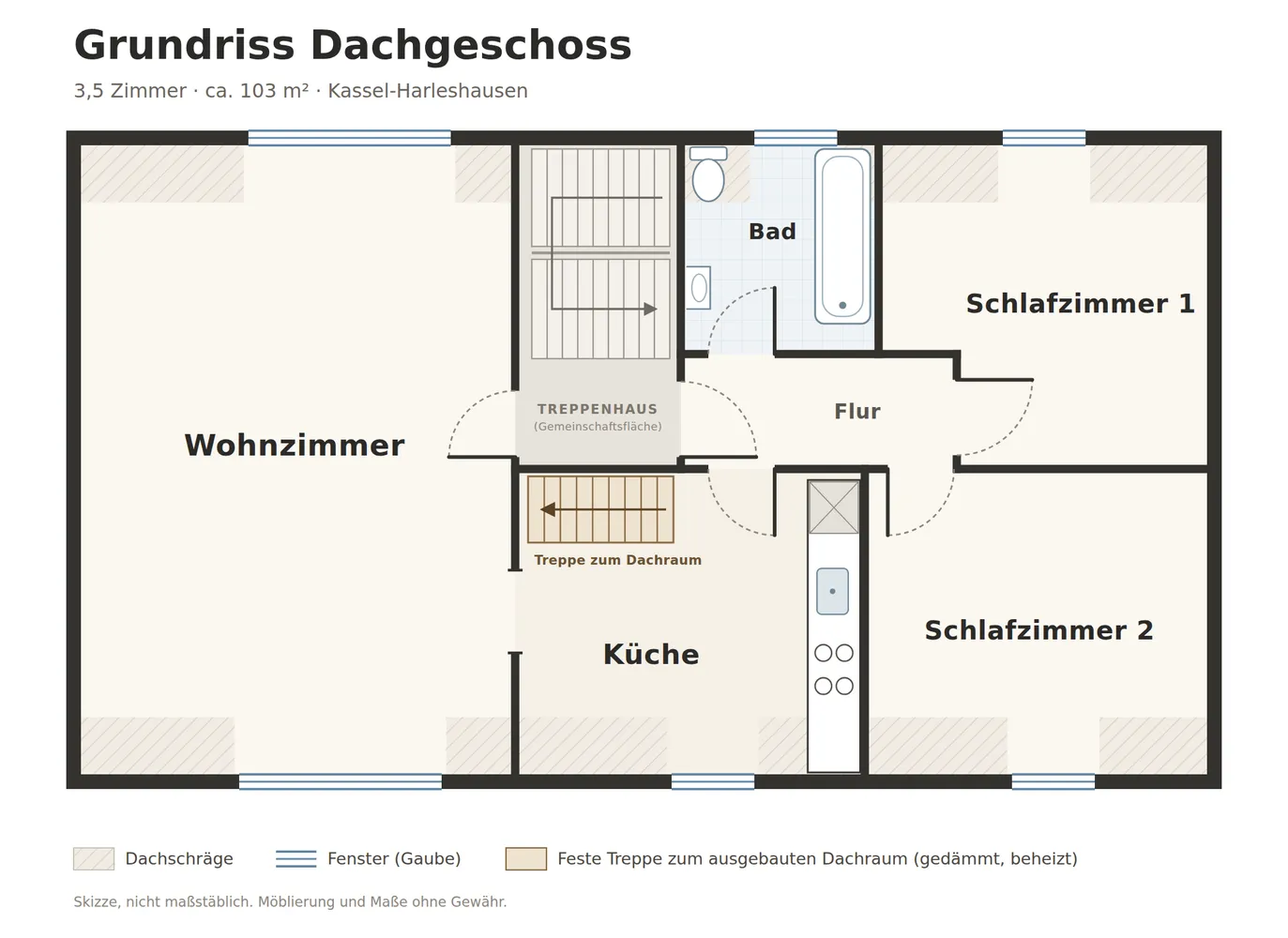 4 room apartment with 103 m² in Kassel – Photo 3