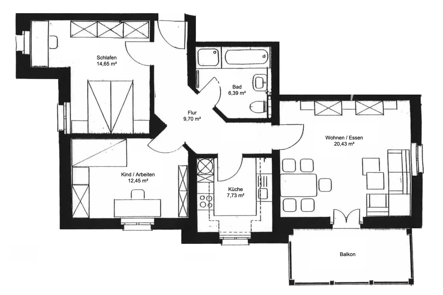 3 Zimmer Wohnung mit 76 m² in Dresden – Bild 2