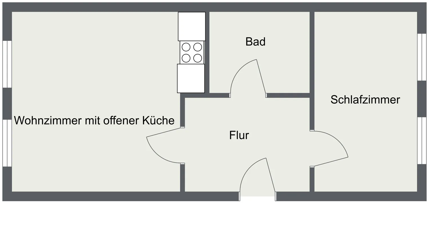 2 Zimmer Wohnung mit 40 m² in Rostock – Bild 2