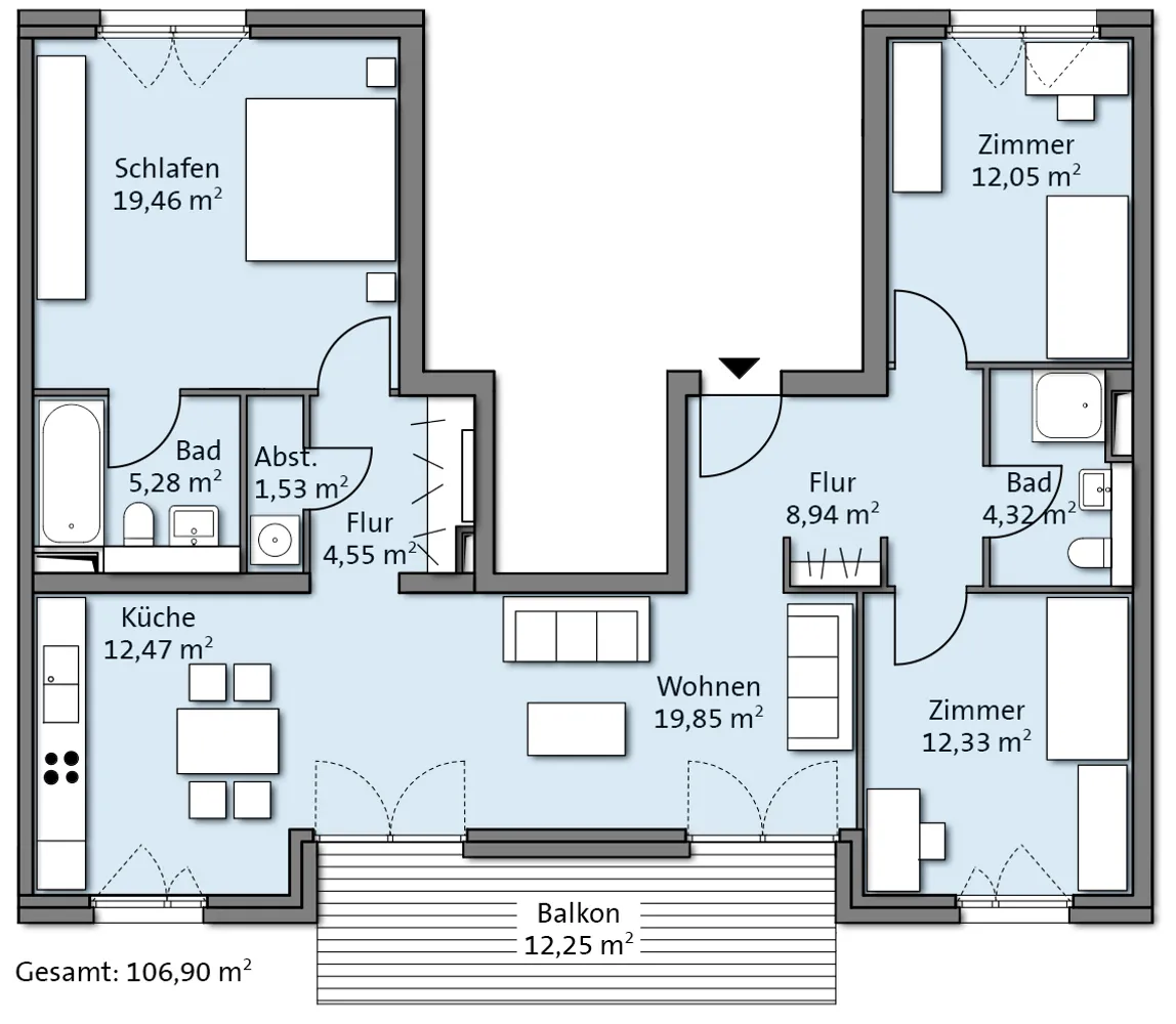 4 Zimmer Wohnung mit 107 m² in Dortmund – Bild 3