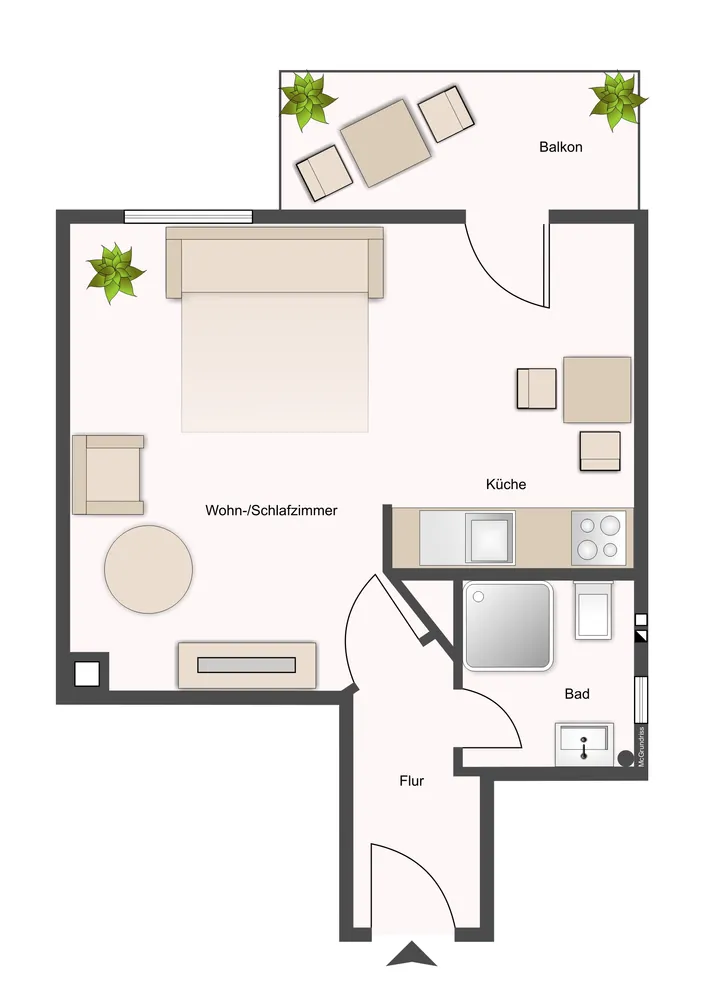 1 Zimmer Wohnung mit 31 m² in Münster – Bild 5