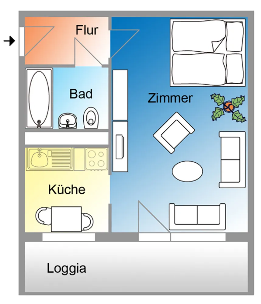 1 Zimmer Wohnung mit 36 m² in Halberstadt – Bild 3